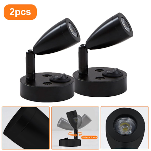 Pieces Leselamper LED Spotlight 12V Justerbar Bryter Vegg Sengelampe Interiørlampe Bobil 6000K Hvit for Bobil