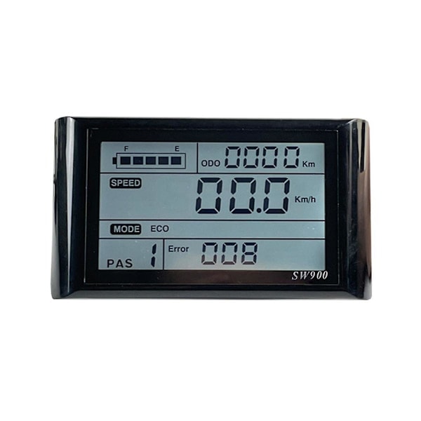 Ebike SW900 LCD-display Kontrol Elcykel Hastighedsmåler Vandtæt Kontakt Record Instrument Kontrol/Indstilling 24-72V