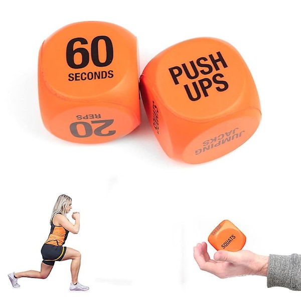 Tränings-Tärningar för Rolig Fitness - Besluts-Tärningar för Träningsrutiner, Hemmagym, Orange_ca