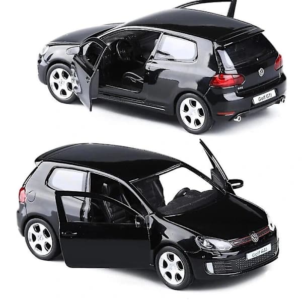 1:36 Golf 6 Gti Støbt Legeringsbil Model Legetøjsbil Metal Simulation Legetøjsbil Model 2 Døre Åbnet Samling Børnelegetøj Gave Sort