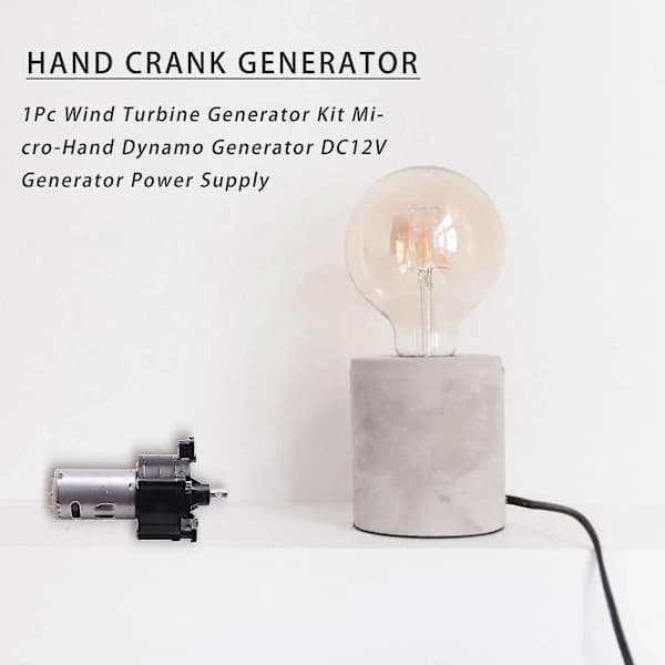 1:a Vindmølle Generator Kit - Håndsving Generator Dc12v Generator Strømforsyning