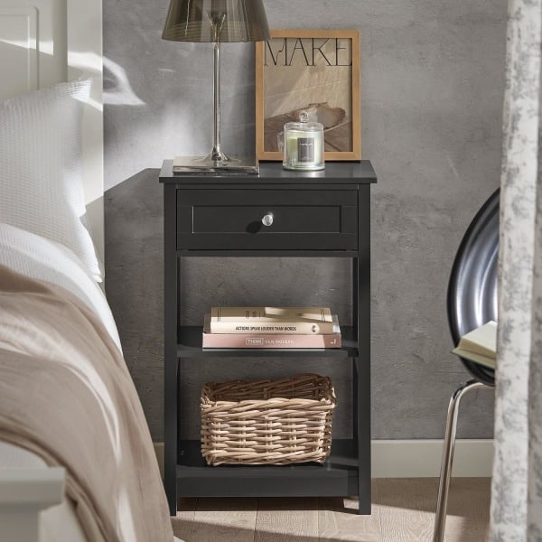 SoBuy Nattbord, Sengebord, Sofabord, Avlastningsbord, FBT46-SCH Black_ca
