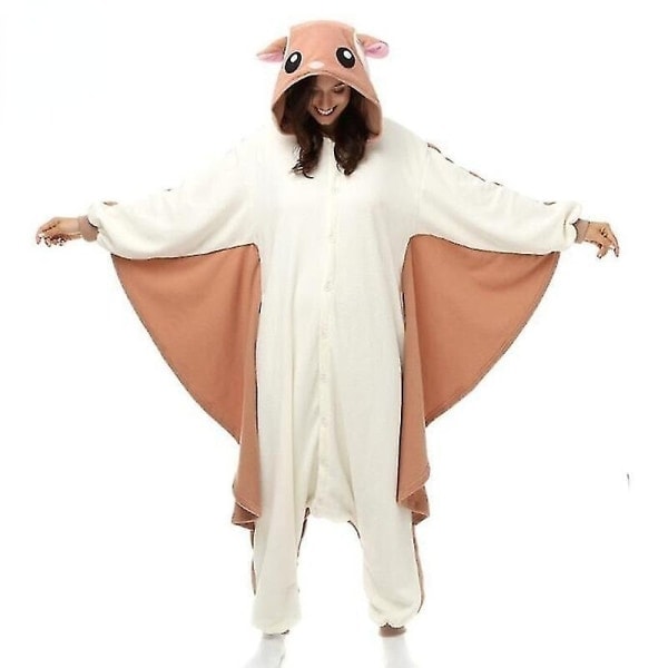 Dyr Voksen Kigurumi Flygende Ekorn Onesies Party Halloween Mus Pyjamas Cosplay Chipmunk Kostymer Yttertøy Jumpsuit L - Perfekt S