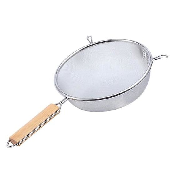 CASA Sil i rustfritt stål med trehåndtak, finmasket filterskje, trådsikt 18cm