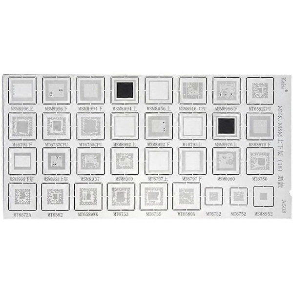 CASA 4 st Universal BGA-stencil för MTK MSM iPad CPU RAM PM Power IC Reball Pin Direkt Värmemall