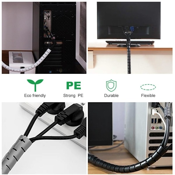 Skridbeskyttelse Kabelbeskyttelsesrør Kabelslange Delt Slange til USB-kabel Strømkabel Videokabel