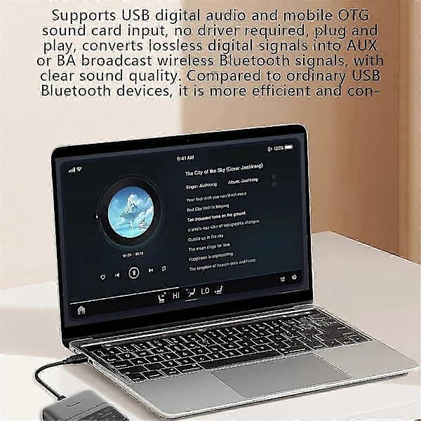 Bluetooth 5.4 Lydmottaker Sender Auracast LE Lydadapter