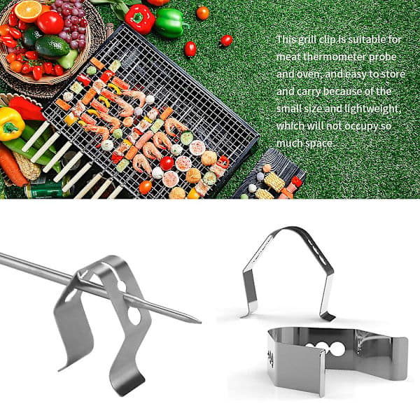 6 st grillprober i rostfritt stål