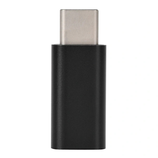 Mini Bærbar Ladeadapter Lightning til Type C-konverter til iPhone iPad (Sort)