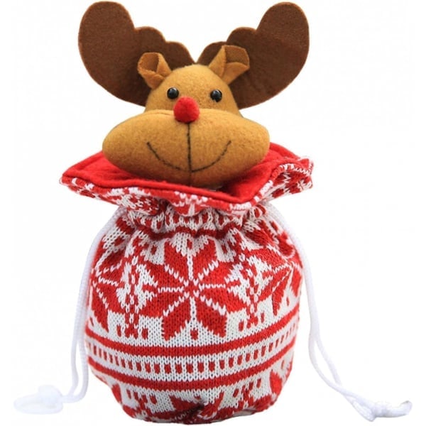 x Julklappsposer eplepose strikket godtepose jul