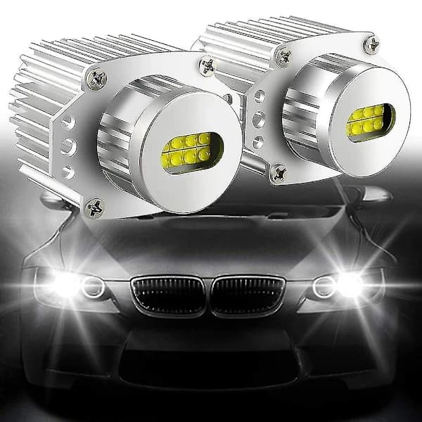 2 stk. Angel Eyes Canbus 80w LED Forlygte Markeringslys Fejlfri Til - E90 E91 3-serie 2005-