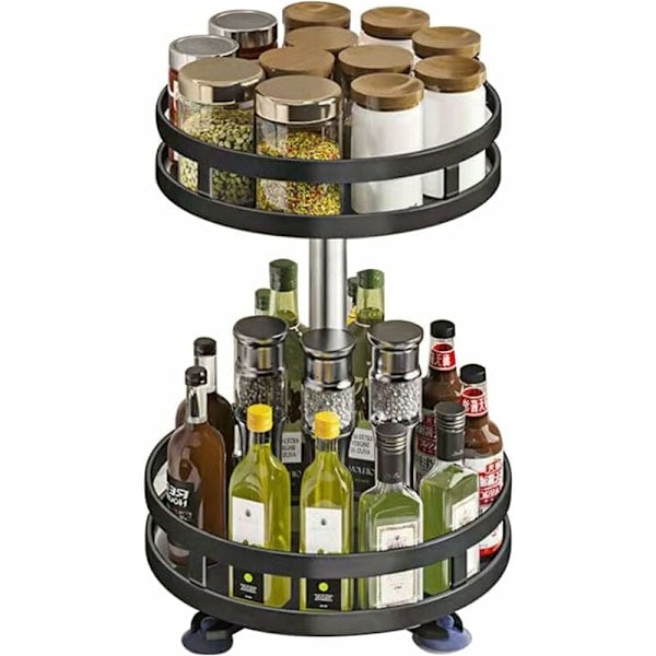 2-osainen Lazy Susan 360 astetta pyörivä tarjotin 23 cm liukumaton pyörivä säilytysastia paperiserveteille Kylpyhuone Keittiö Kaappi Ruokakomero Työtaso...