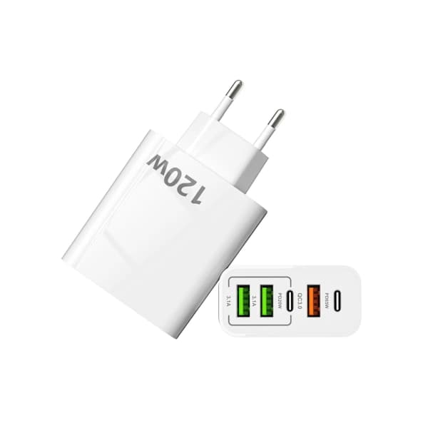 120W multi-port oplader 3U2C strømadapter egnet til Xiaomi Apple Huawei