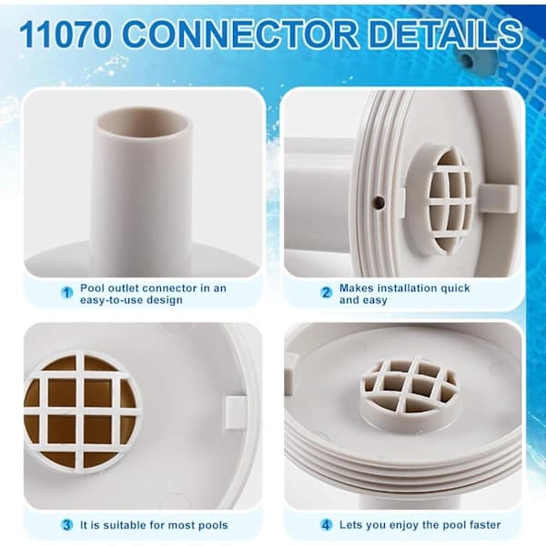 Højkvalitets, helt ny 11070 Silforbindelse/Adapter Erstatning til Intex Pool 1-1/4 \" Tilslutning Kompatibel til 26165EH