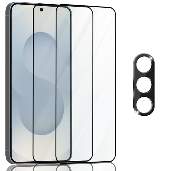 2-Pack Samsung S25 Plus Screen Protector & 1-Pack Lens Protector - Tempered Glass 9H - Super Quality 3D