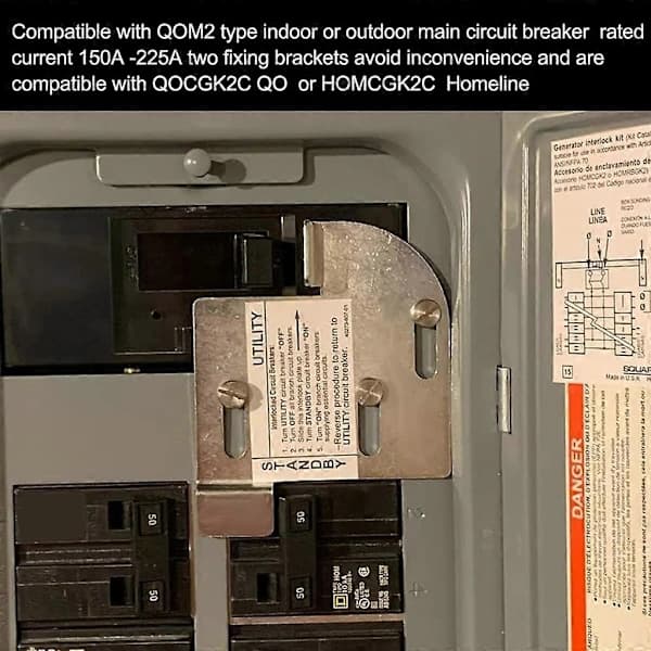 Til SquareD QO eller Homeline Paneler 150 eller 200Amp Generator Interlock Kit