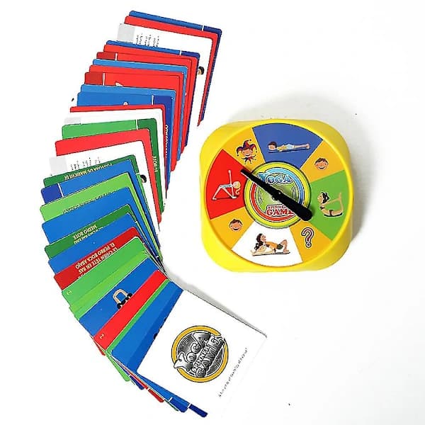 Yoga Spinner Game for Kids and Parents, Interactive Exercise Cards for Early Development and Physical Stimulation, 54 Pose Cards