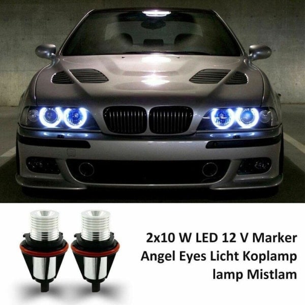 1 par 8000K hvite LED Angel Eye Marker Halo-lamper for E39 E53 E60 E63 E64 E66 E87 5 6 7 X3 X5