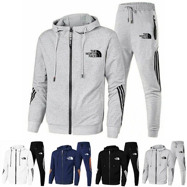 The North Face Miesten Huppari Hupullinen Paita Jogger Housut Treeningipuku 2Kpl/Sarja Urheilupuku Musta M Black M