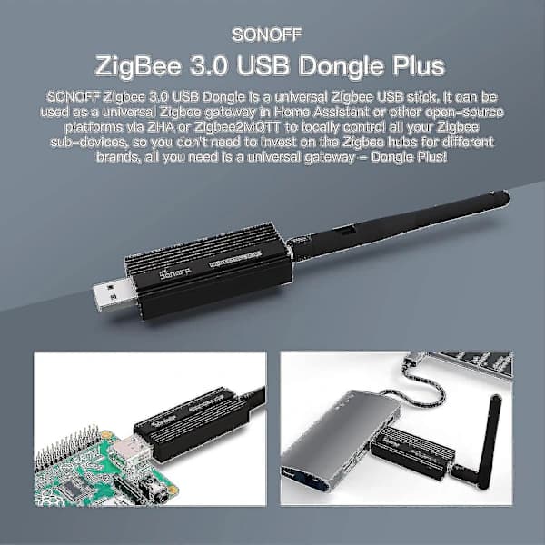 [CA] Zigbee 3.0 Usb Dongle Plus, Ti Cc2652p Koordinator, Universal Usb Zigbee Hub, Zigbee Gateway til Home Assistant
