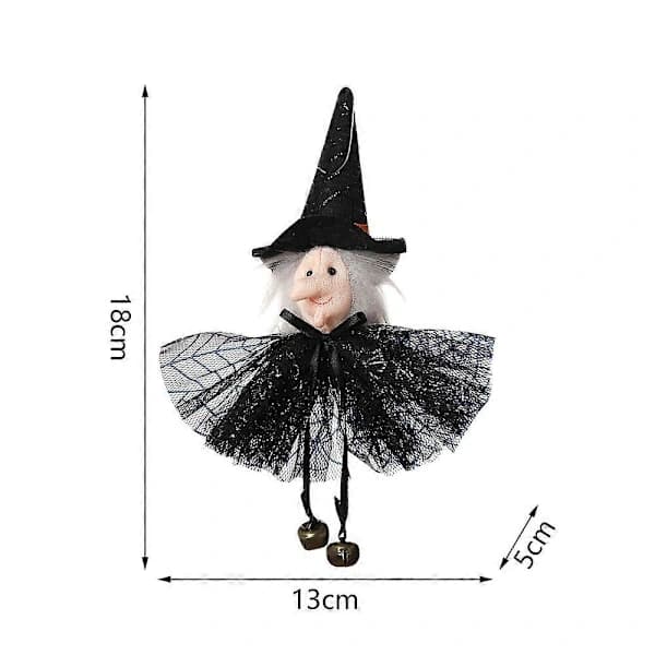 Halloweensæt med spøgelse, heks og kattevedhæng til børn - 4 dele