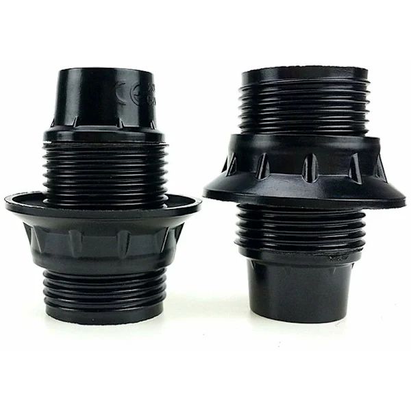 Svart E14 Lamphållare, 4-pack E14 Socklar, E14 Sockellampa, Solid Lampfot, Svart Sockeladapter