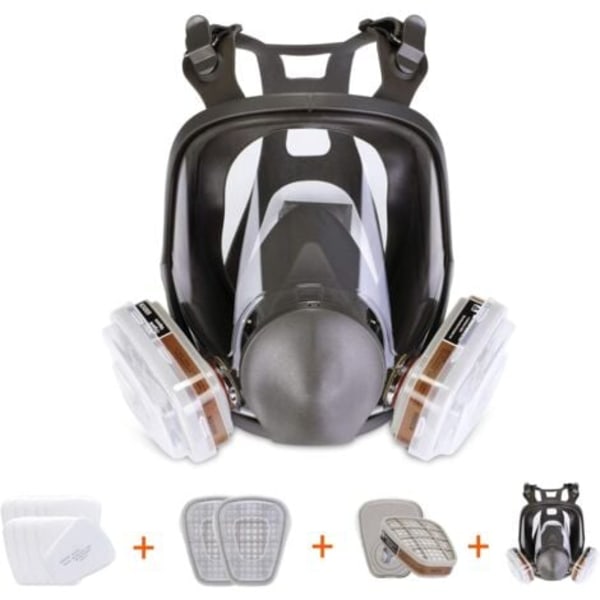 Gasmask Mask，Målarmask med Filter, Andningsskydd för Organiska Ångor, Ansiktsskydd Andningsskydd, CE.ca Certifiering