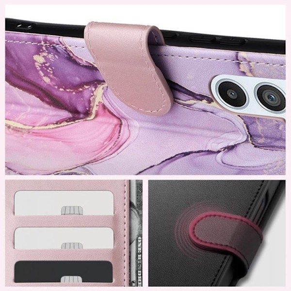 Tech-Protect Galaxy A55 5G Lompakko Kotelo - Marmori Pinkki 90