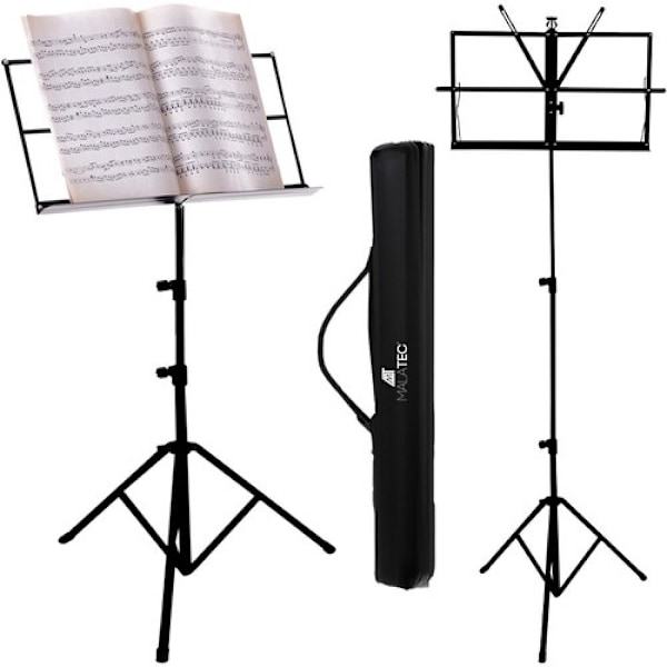 Musikstativ med Väska Svart