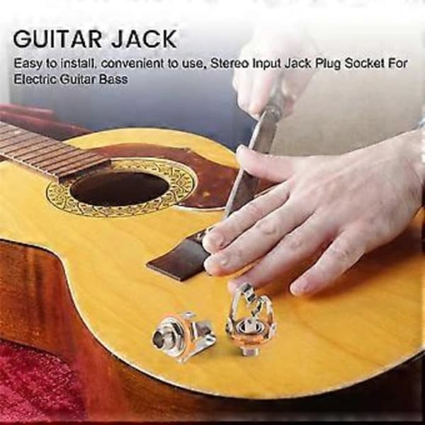 Stereo Input Jack-kontakt til guitarer og bas - 1/4 6,35 mm x 2 stk