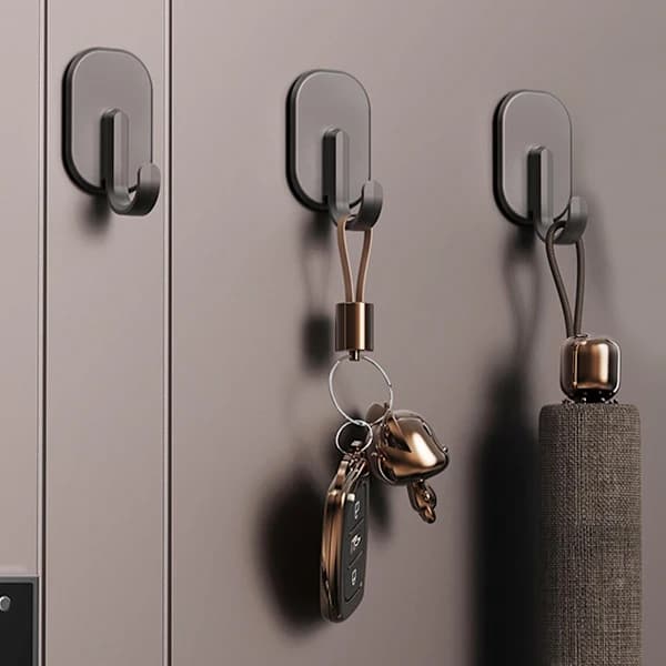 3-pack magnetkrokar multifunktionella ABS väggkrokar för kylskåp, grill och säker hemförvaring svart 3,8 x 3,2 x 6,5 cm