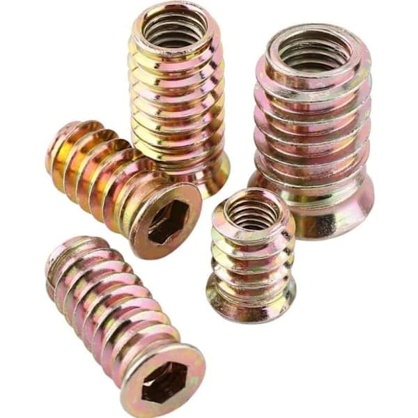 Zinklegering Möbelmutter, Sexkantsdrivning, 20-pack, M6/M8/M10