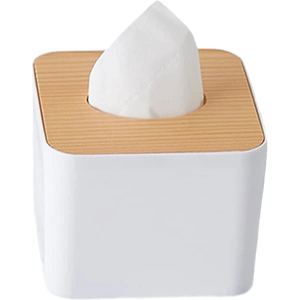 Rektangulär servettbox i PU-läder, elegant och raffinerad dekoration, vit
