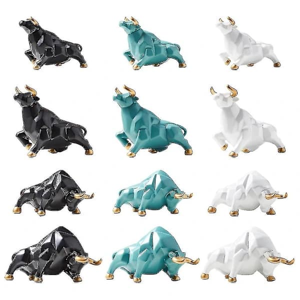 Moderne Resin Konst Tjurbull Skulptur Okse Dekorationsfigur Statue