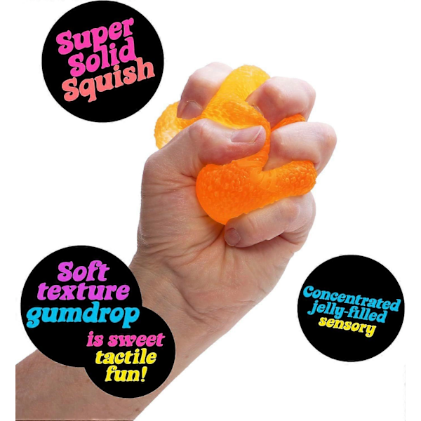 Squishy Sensorisk Klemmelegetøj Gumdrop Elastisk Stress Sensorisk Fidget Legetøj Tekstureret Sensorisk Legetøj med Super Solid Squish Farver Kan Variere...