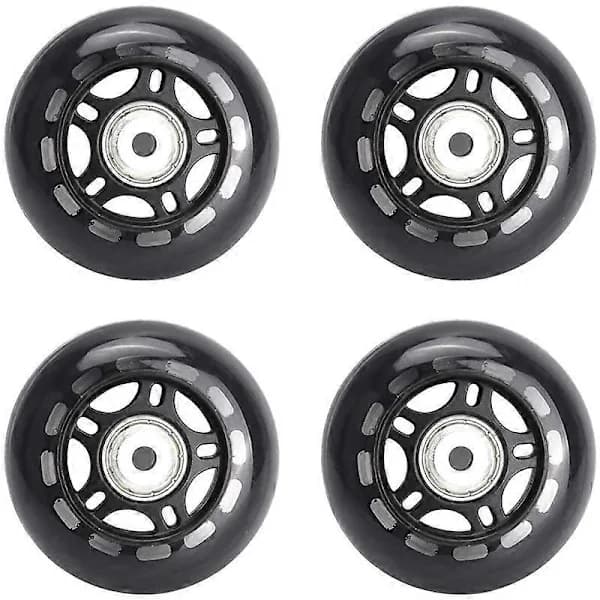[CA] 4-pak Inline Skate Hjul Indendørs/Udendørs Erstatningshjul med Lejer 70mm, Sort