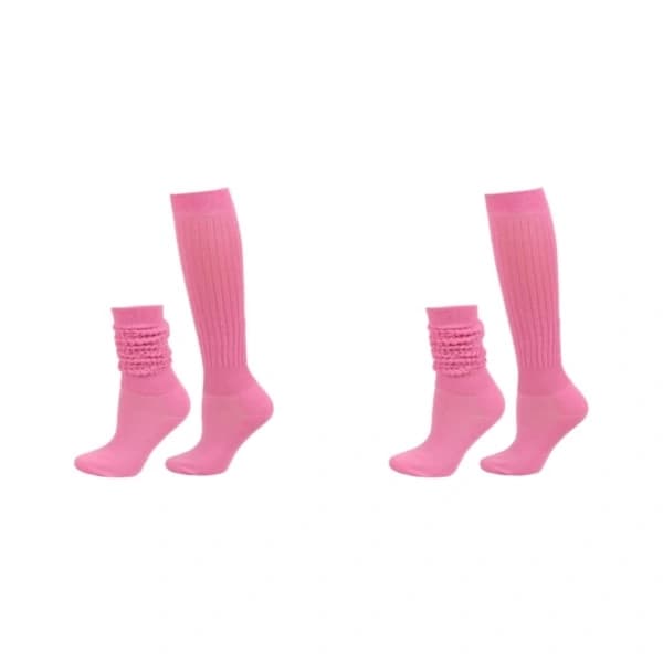 1/2/3/5 2-pakning Slitesterke Slouch-sokker Elastisitet og utsøkt Dyp Rosa 2-sett