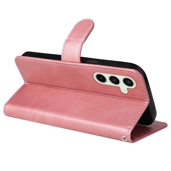 SKALO Samsung S24 FE PU-Läder Plånboksfodral - Flera färger Pink Rosa