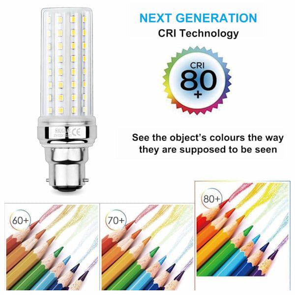 20W LED Majslampor, 150W Ekvivalent Glödlampa, 2300LM, 3000K Varmvit, B22 Bajonettlampor, 3-pack