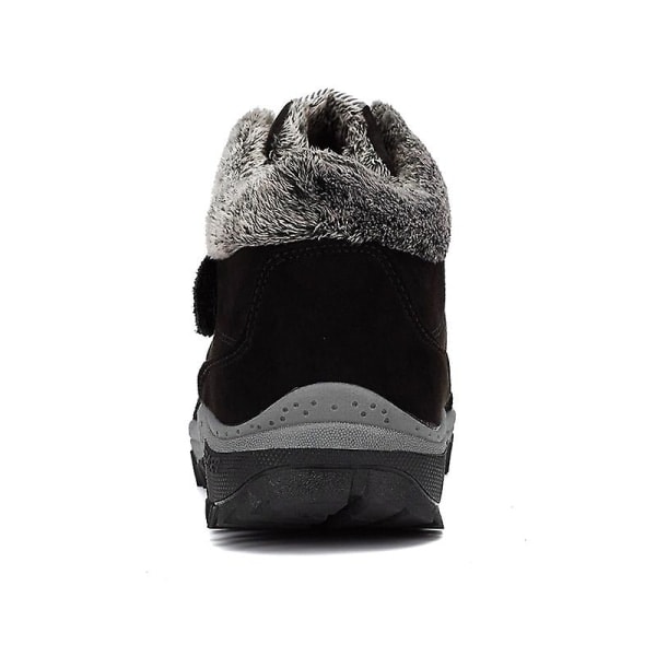 Vanntett snø støvler for menn og kvinner, sklisikre sneakers med pelsfôr, vintervarme sko 2K6137 Svart 40