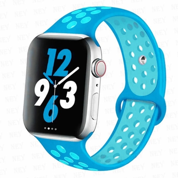 Sportrem for Apple Watch Band 45 mm 49 mm 44 mm 40 mm 41 mm 42 mm Silikonarmbånd correa iWatch Ultra 2 Series 9 8 SE 7 6 5 4 3 Blå-lys blå 33 M-L