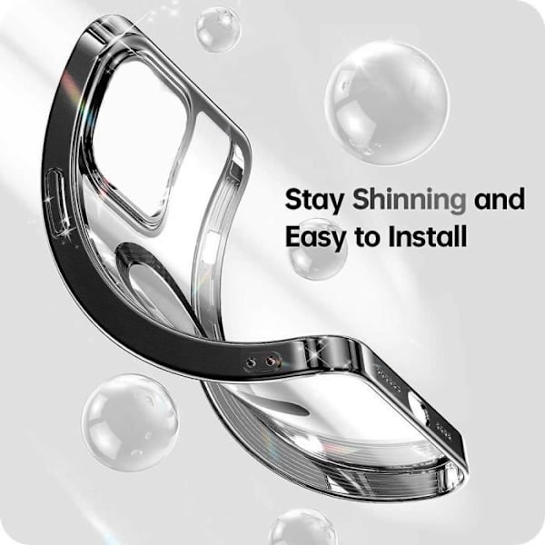 Silikonetui til iPhone 16 med magnetisk ring, transparent beskyttelse Sort blank kant