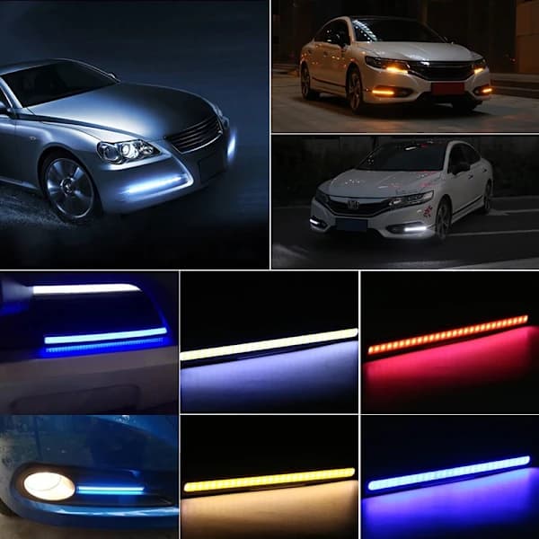 2 stk Bilinteriør Lysstriper Lamper Bar Lampe ISBLÅ ICE BLUE[ca]