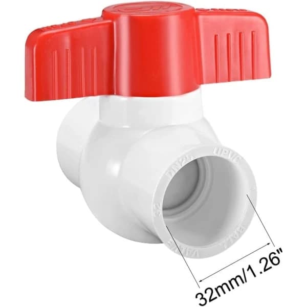 32 mm PVC-kulventil för vattenledningsrör, glidanslutning 32mm[ca]