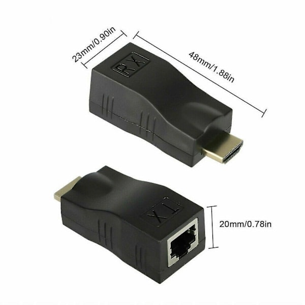 HDMI-forlænger HDMI til RJ45 over Cat 5e/6 Netværk Lan Ethernet Adapter 4k 1080p New-Xin