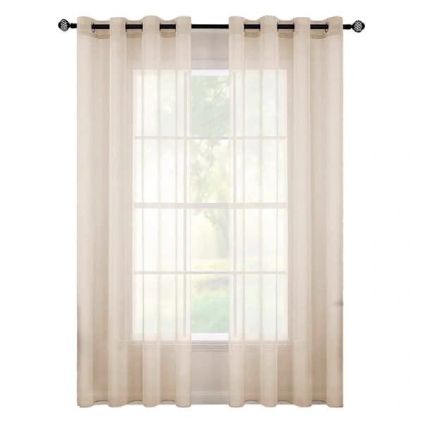 2-pack transparenta voilegardiner med öljetter, 140x225 cm, för vardagsrum och sovrum