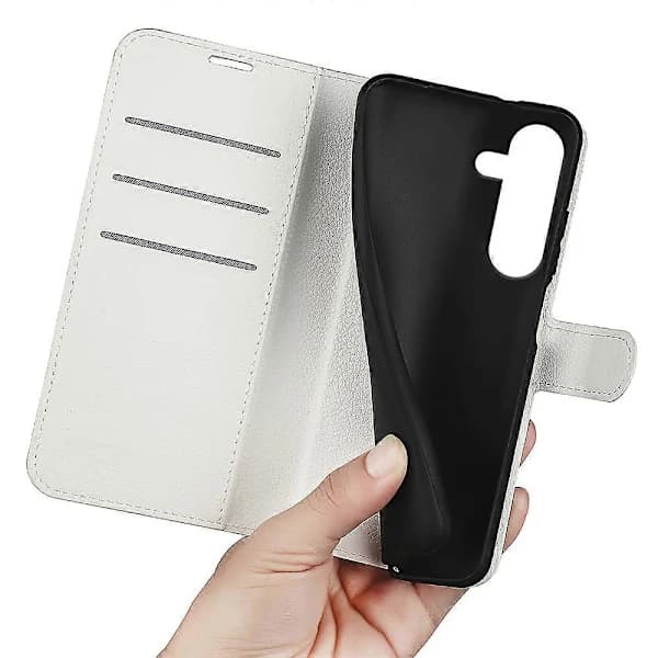 Case for Samsung Galaxy S25 FE Litchi Texture Shockproof Leather Wallet Case White