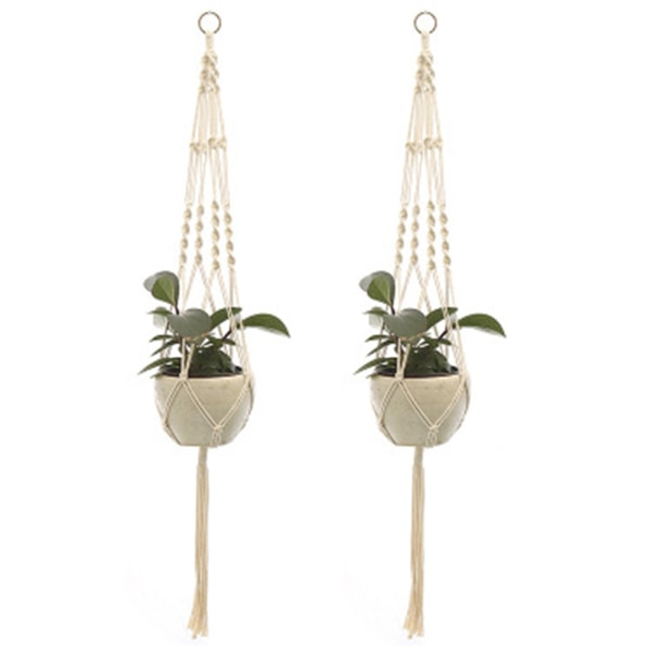 2 st Macrame växt hängare hängande planter korg, stil 2