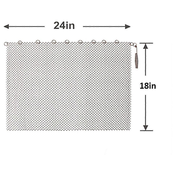 CASA Eldstad Nät Skärmgardin, 2-pack Gnistskydd Nät Metall Eldskärmspanel med Drag för Hemmet