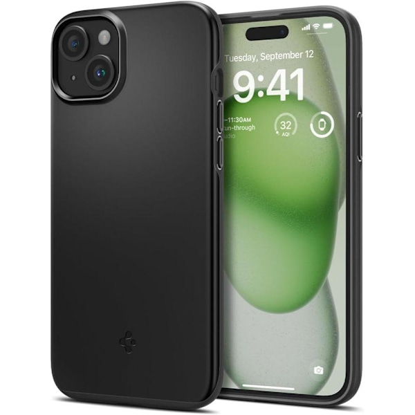 Spigen iPhone 15 Plus Kuori Thin Fit Musta